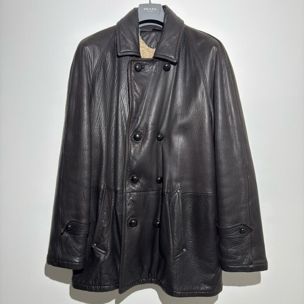 Giorgio Armani collezioni lambskin nappa leather jacket